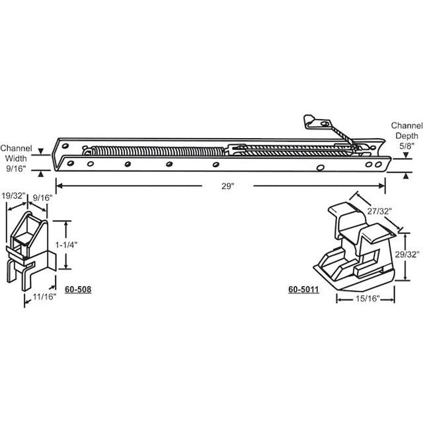 Strybuc 29in Window Channel Balance 60-283-42 - main